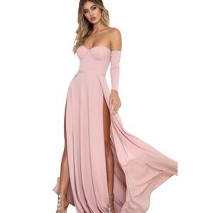 Abyss by Abby 'Fatale' Gown Pink Mauve GUEST Formal Black tie XS